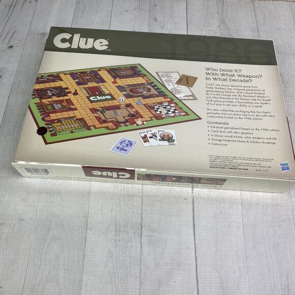 Hasbro RETRO SERIES 1986 CLUE Classic Detective Board Game 2014 NEW SEALED - Picture 7 of 15
